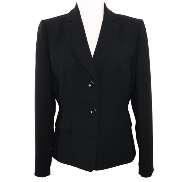 Tahari Arthur S Levine Black Blazer Jacket 2-Button Lined - Picture 1 of 8
